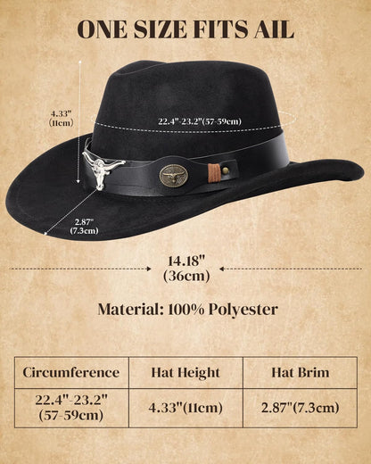 Cowboy Hat for Men Women Classic Cowgirl Hat Wide Brim Western Women Mens Cowboy Hats Christmas Cowgirl Hats Gifts