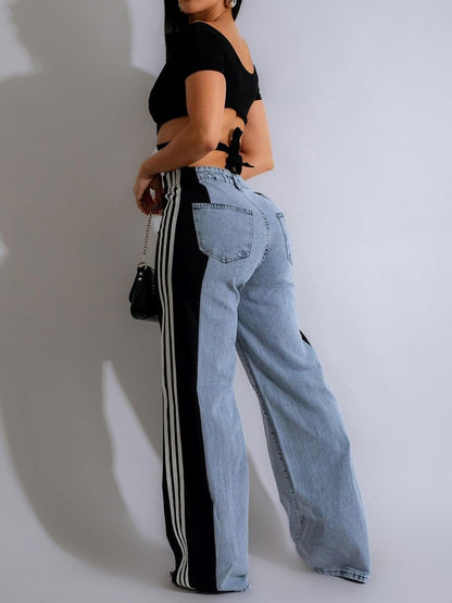 Y2k High Waisted Straight Jeans for Women - Colored Baggy Pants 2000s Style