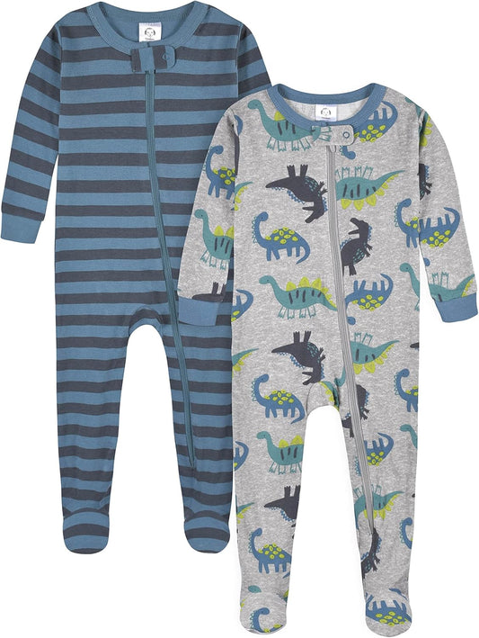 Gerber Boys' 4-Pack Snug Fit Footed Cotton Pajamas