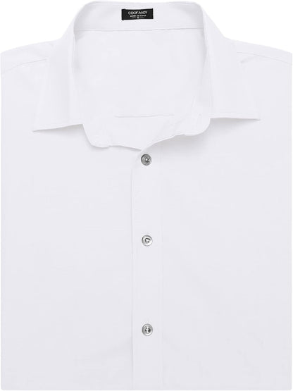 COOFANDY Men's Muscle Fit Dress Shirts Wrinkle-Free Short Sleeve Casual Button Down Shirt