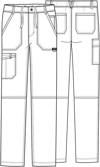 Cherokee Cargo Pants for Men Scrub, Modern Fit Inside Drawstring Bottom WW140