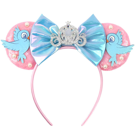 MADO pink mouse ears headband for adults women kids girls, princess mini ears for adult kids women girls