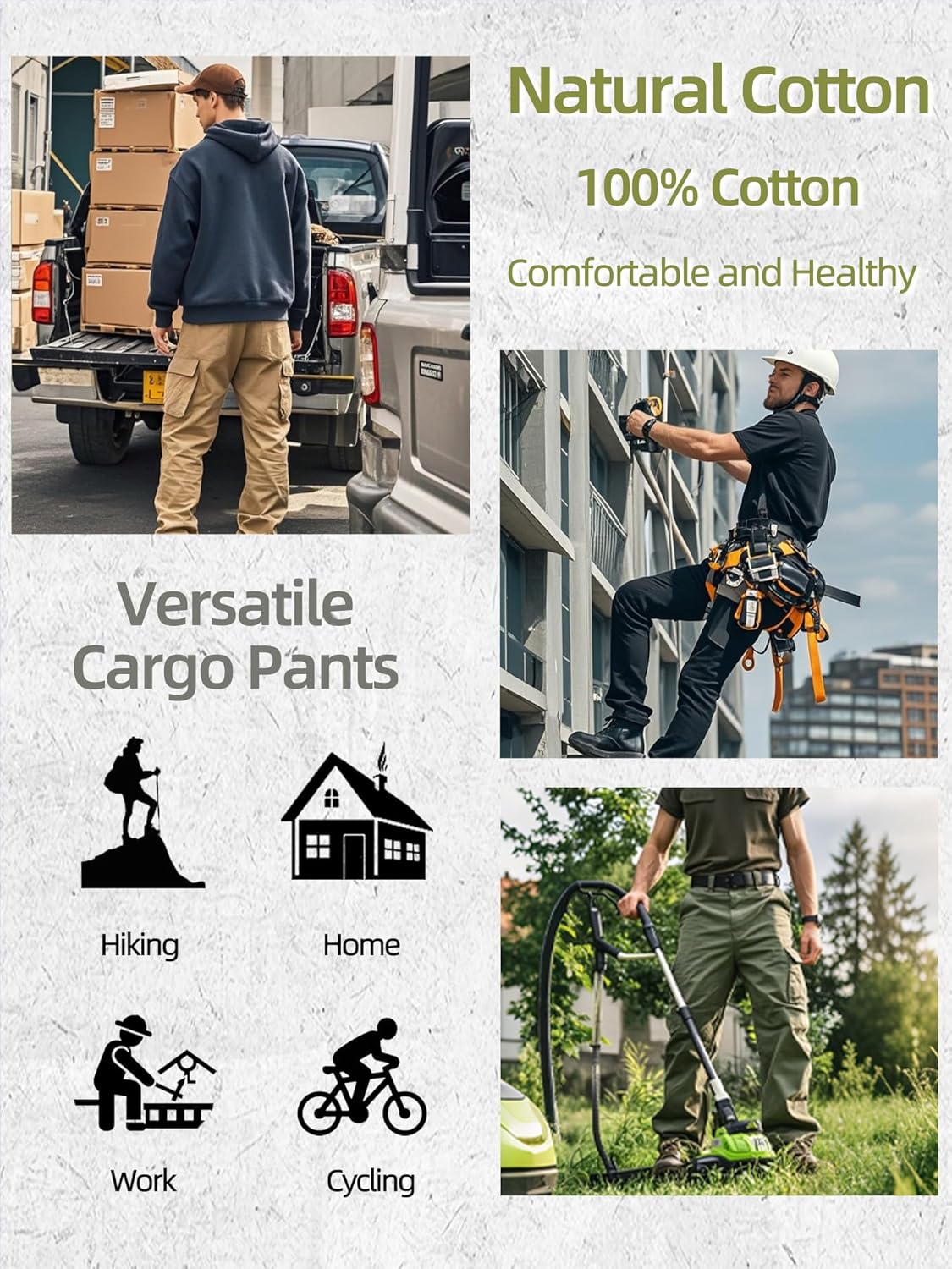 AKARMY Men's Casual Cargo Pants Military Army Camo Pants Combat Work Pants with 8 Pockets