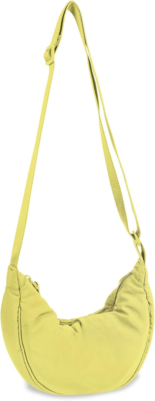 Nylon Crescent Crossbody Bag for Women Purses Trendy Men,Small Travel Sling Bag Hobo