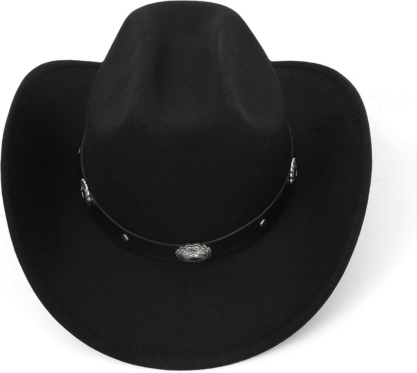 Glitter Silver Black Cowboy Hats for Women - Western Sparkly Rhinestone Cowgirl Hat for Ladies Size M-L