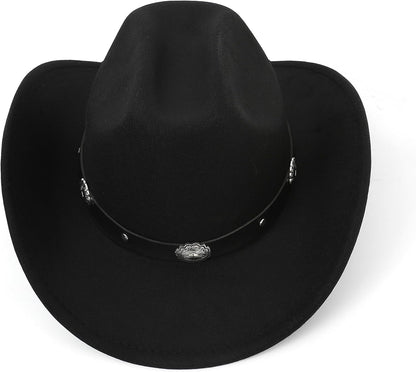 Glitter Silver Black Cowboy Hats for Women - Western Sparkly Rhinestone Cowgirl Hat for Ladies Size M-L
