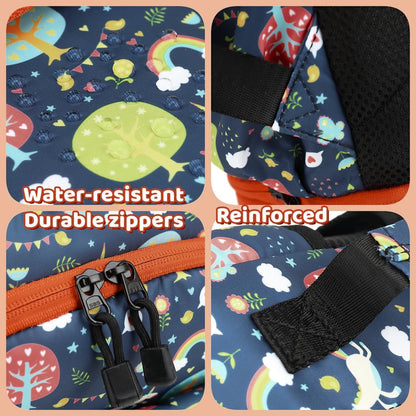 Leaper Water-resistant Cute Mermaid Laptop Backpack Double Deck Lunch Bag Satchel Purple
