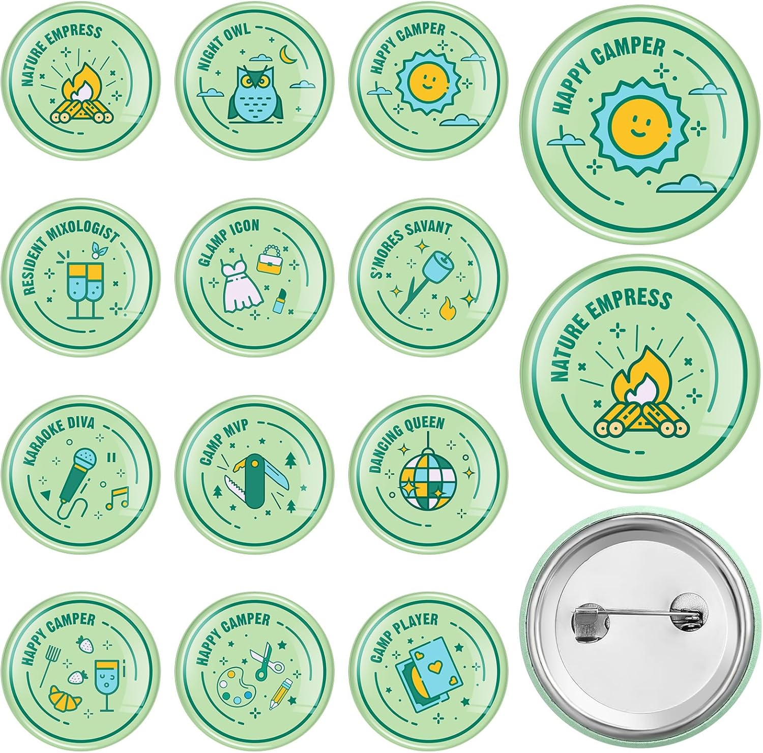 Camping Bachelor Party Merit Badge Set with Title Bachelor Party Gift Pin Set for Women Men to Wear at Themed Party