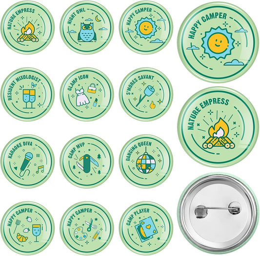 Camping Bachelor Party Merit Badge Set with Title Bachelor Party Gift Pin Set for Women Men to Wear at Themed Party