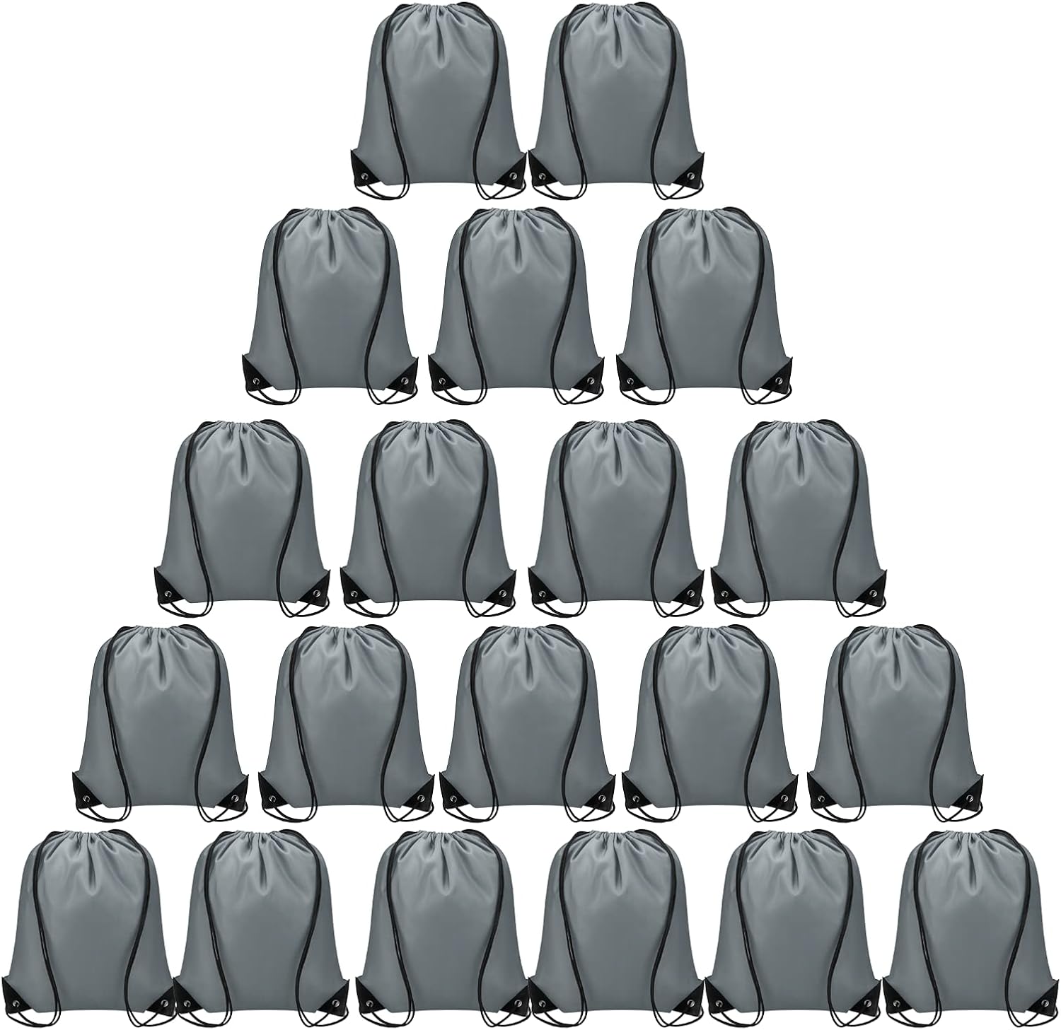 Vorspack Drawstring Backpacks Bulk 20 Pieces String Bags Customized Bags for Party Gym Sport Trip - Grey