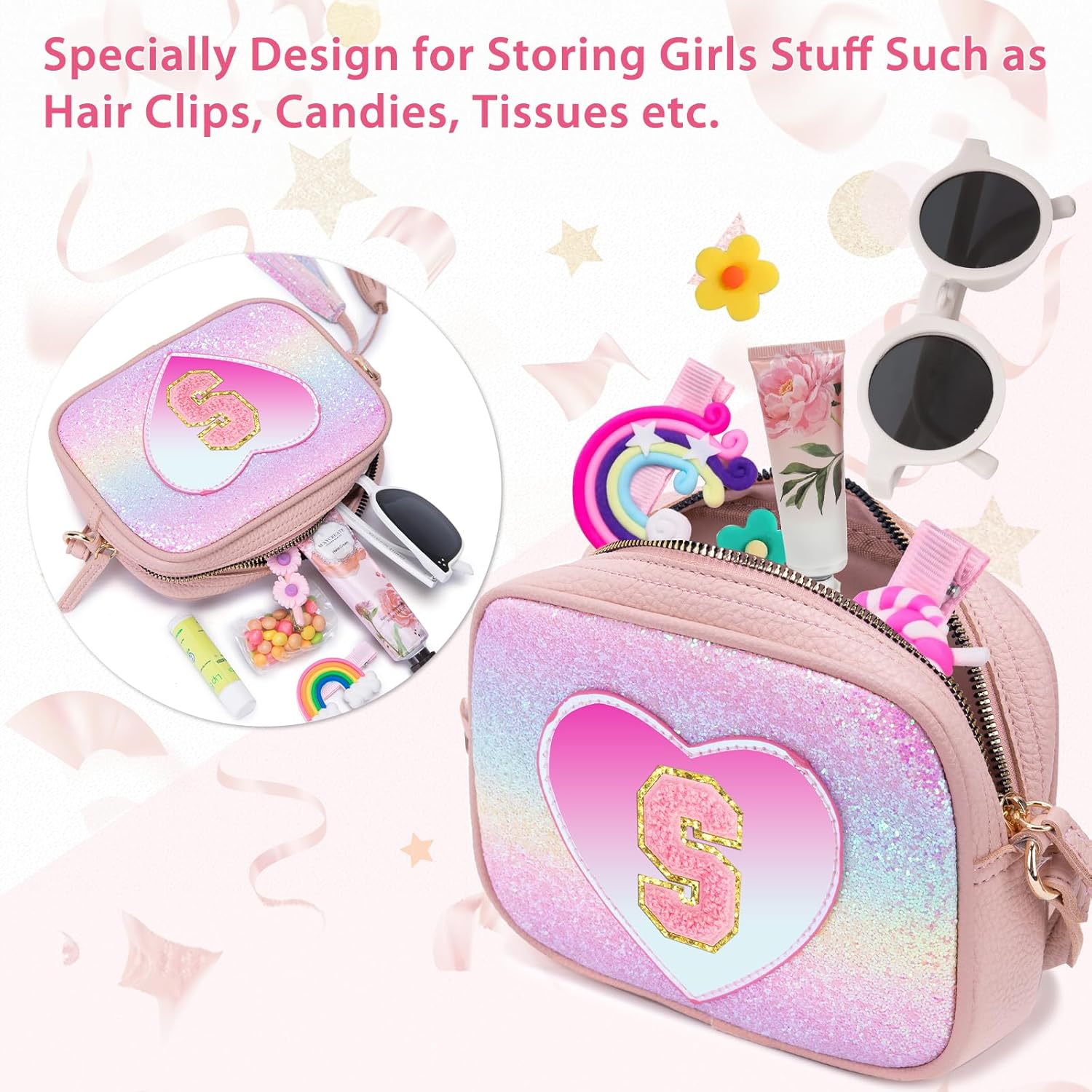 3 4 5 6 7 8 Year Old Girl Birthday Gifts Initial Toddler Girl Purse Kids Purse Toddler Girls Gift Heart Purse