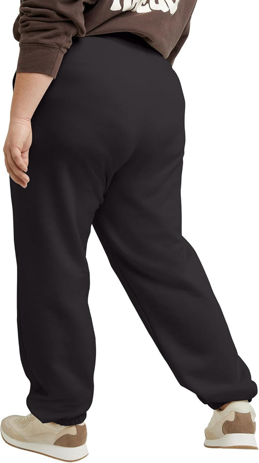 Hanes Women's Originals Midweight Fleece Joggers, Sweatpants with Pockets, Place Flowers, 30", Plus