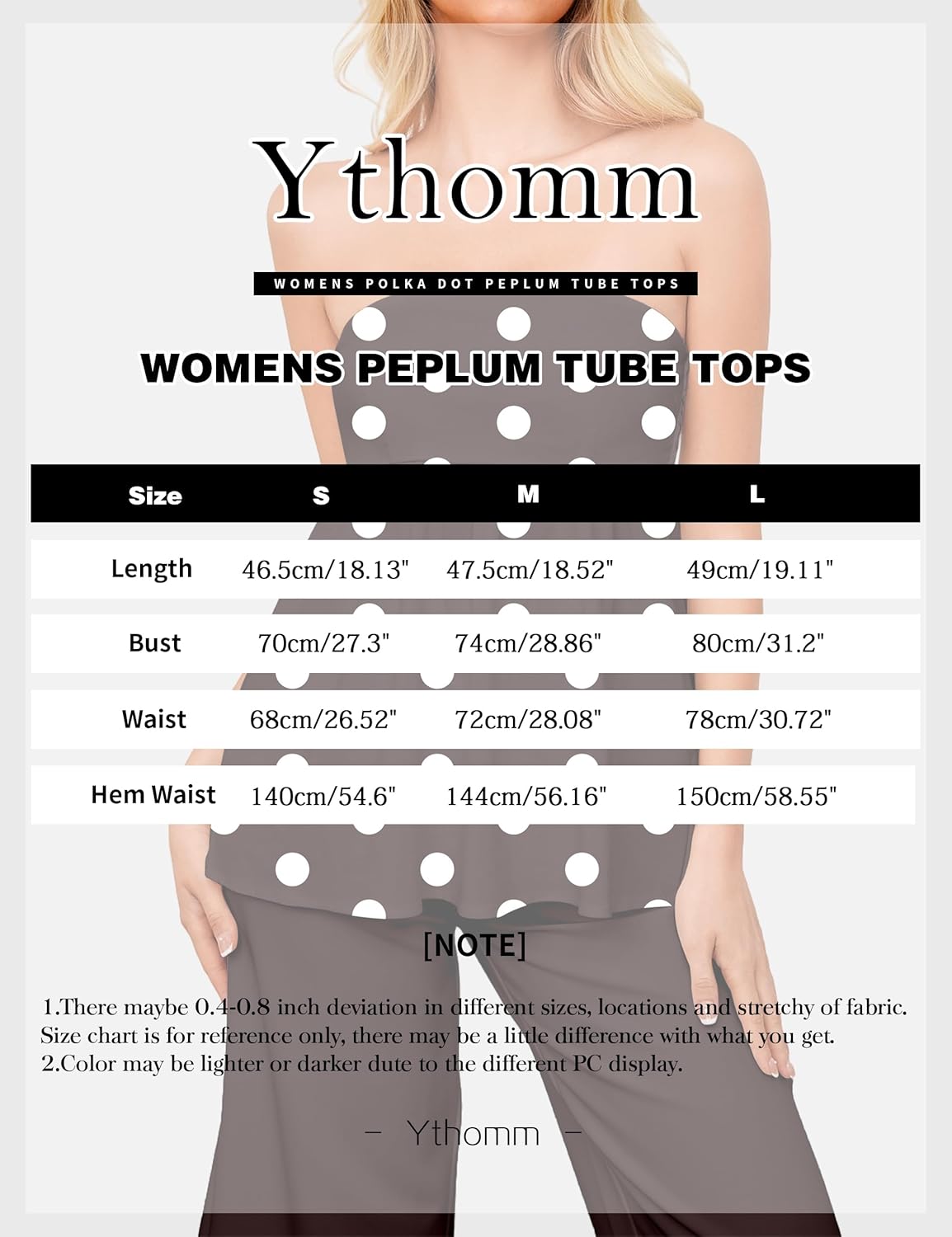 Ythomm Womens’s Ruffle Hem Bandeau Tube Tops Casual Sleeveless Strapless Peplum Flowy Blouse Shirts Summer Going Out Tanks