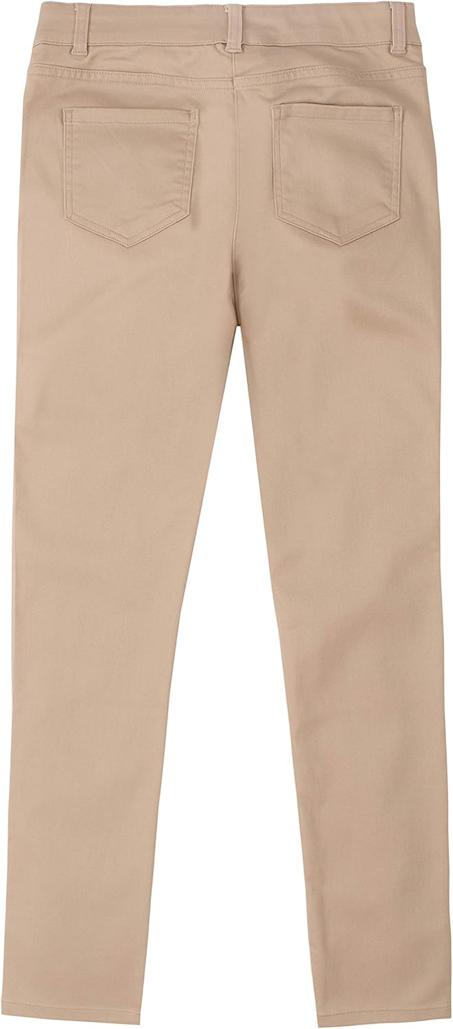 Nautica Girls' Toddler School Uniform Twill Skinny Pants, Comfortable Stretch Material, Wrinkle & Fade Resistant