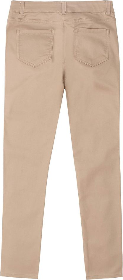 Nautica Girls' Toddler School Uniform Twill Skinny Pants, Comfortable Stretch Material, Wrinkle & Fade Resistant
