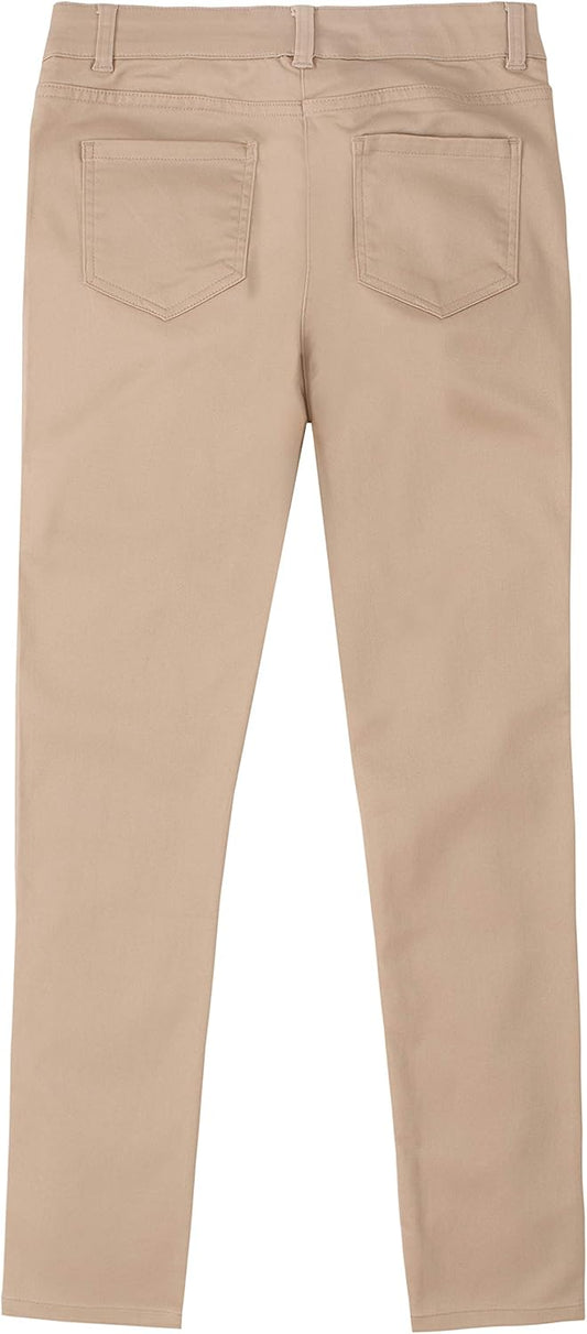 Nautica Girls' Toddler School Uniform Twill Skinny Pants, Comfortable Stretch Material, Wrinkle & Fade Resistant
