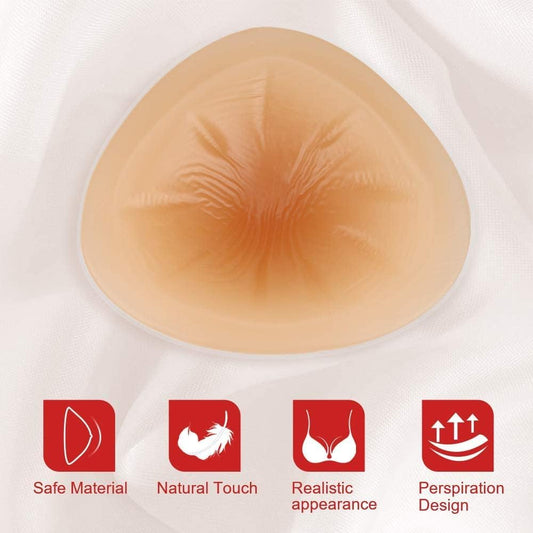 Triangle Silicone Breast Form Mastectomy Prosthesis Concave Bra Enhancer Inserts (1 Piece)