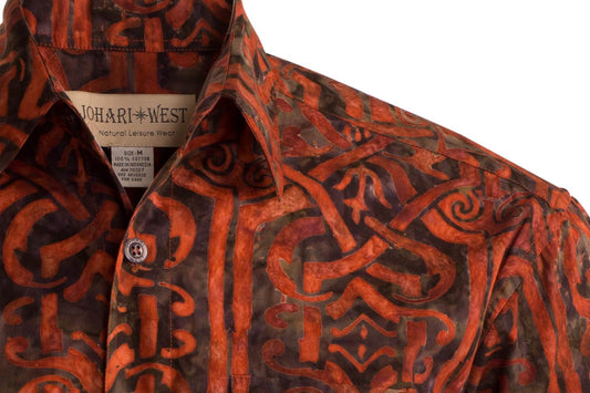 Celtic Dawn Tropical Hawaiian Batik Cotton Shirt