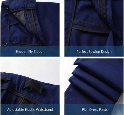 Boys Dress Pants Formal Flat Front Children School Uniform Pants for Boy
