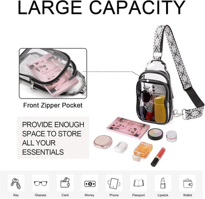 CLUCI Clear Bag for Stadium Events, Clear Crossbody Bag Purses for women stadium Transparent, Concerts Sports