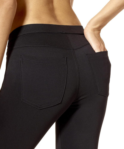 No Nonsense Women's Classic Denim Capri Leggings with Pockets, Comfortable Stretch Pull on Pants