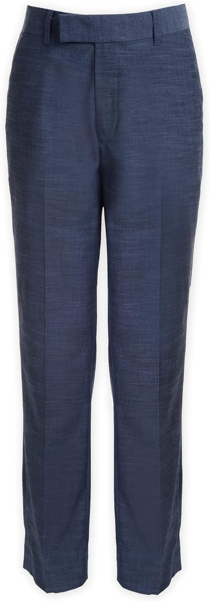 Calvin Klein Boys' Flat Suit Dress Pant, Straight Leg Fit & Hemmed Bottom, Belt Loops & Functional Front Pockets