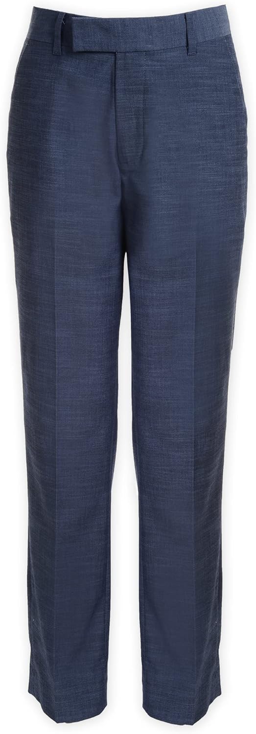 Calvin Klein Boys' Flat Suit Dress Pant, Straight Leg Fit & Hemmed Bottom, Belt Loops & Functional Front Pockets