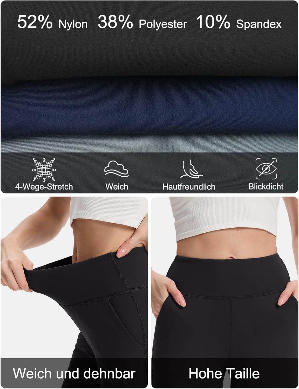 MOVE BEYOND Buttery Soft Women's Yoga Joggers Pants/Capris 4 Pockets High Waist Lightweight Sweatpants Running Lounge Pants