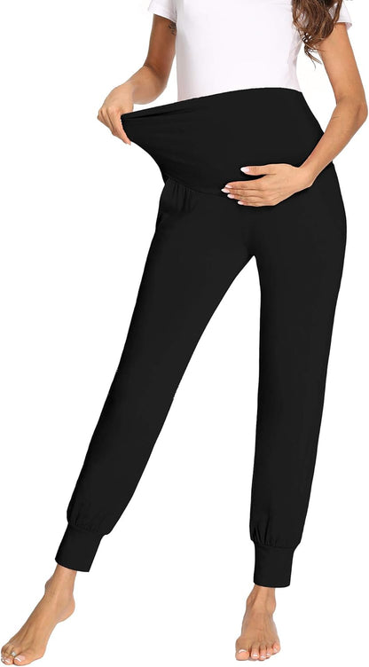 fitglam Women's Maternity Pants Over Belly Lounge Pajamas Clothes Pregnancy Must Haves Joggers with Pockets