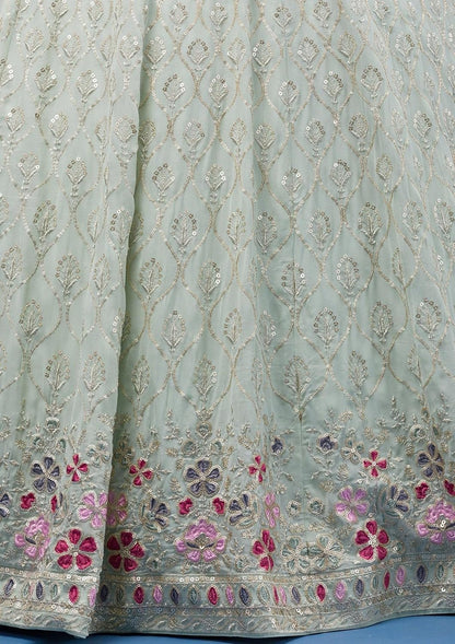 TRENDMALLS Georgette Embroidery Sequence Work Wedding Bridal Lehenga Choli with Dupatta Ready to wear