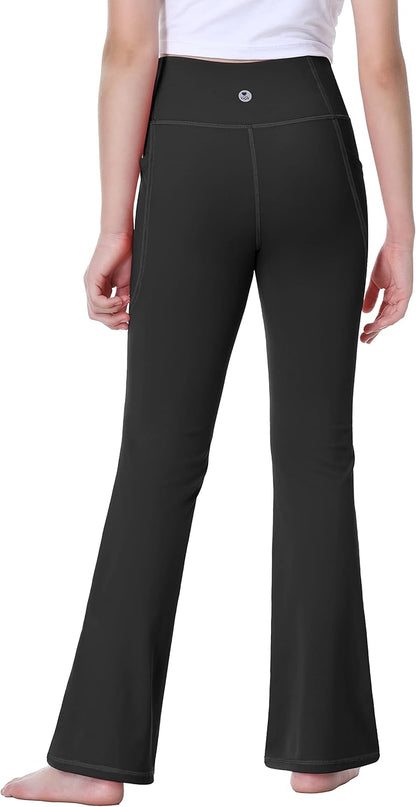 IUGA Girls Flare Leggings High Waist Cute Preppy Clothes for Girls Uniform Pants with Pockets Bell Bottom Pants