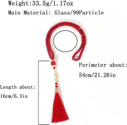 Islam Prayer Beads Tassels Bracelets for Women Meditation Protection Muslim Religion Colored Arab Strand Bangle for Men Boho Chakra Statement Stylish Long Chain Handmade Birthday Gifts