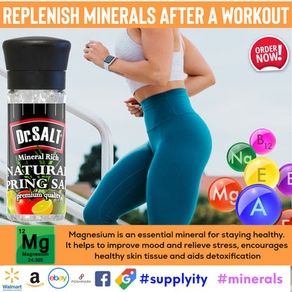 Dr.Salt Rich Mineral Doğal Kaynak Deniz Tuzu Değirmeni Küçük 4 oz