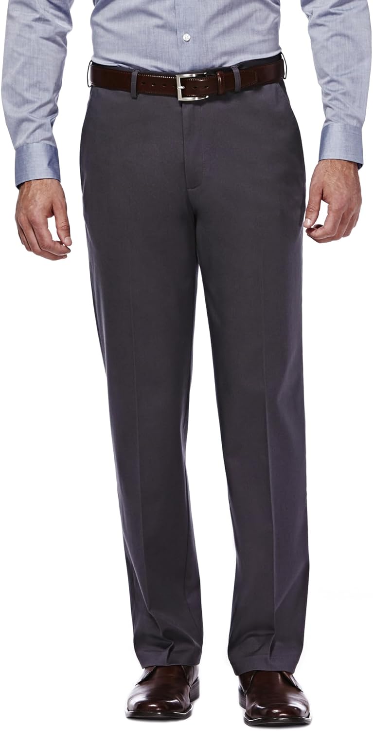 Haggar Men's Premium No Iron Khaki Classic Fit Flat Front Casual Pant (Regular and Big & Tall Sizes)
