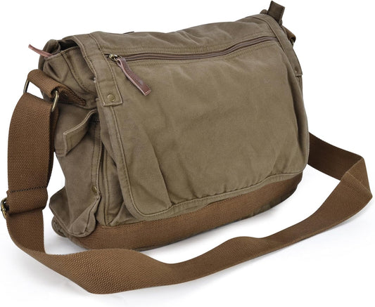 GOOTIUM Canvas Messenger Bag - Vintage Cross Body Shoulder Satchel