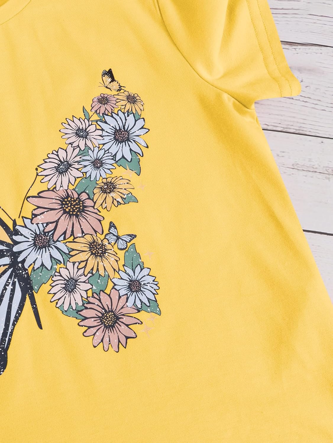 OYOANGLE Girl's Cute Graphic Casual Round Neck Short Sleeve Tee Shirt Tops
