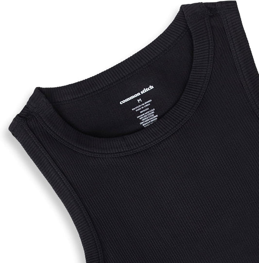 3 Pack Stretch Tank Tops for Women, Ribbed Crew Neck Womens Workout Yoga Tops (Available in Plus)