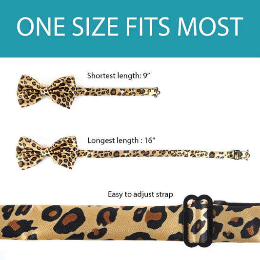boxed-gifts Men's Cheetah Print Leopard Bowtie Polyester Pre-tied Color Yellow and Black