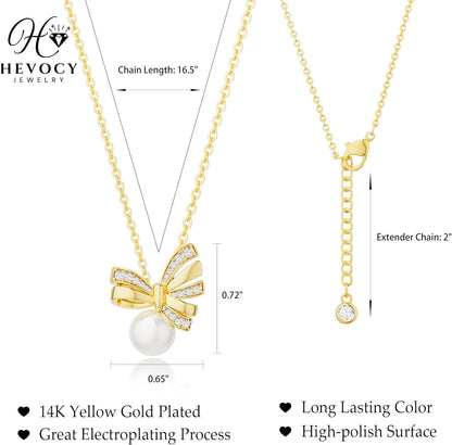 Single Pearl Gold Necklaces for Women Trendy: 14k Gold Plated Thin Chain Sparkly CZ/Dainty Pearl Pendant Stacked Adjustable Necklace Simple Cute Non Tarnish Waterproof Wedding Gold Jewelry