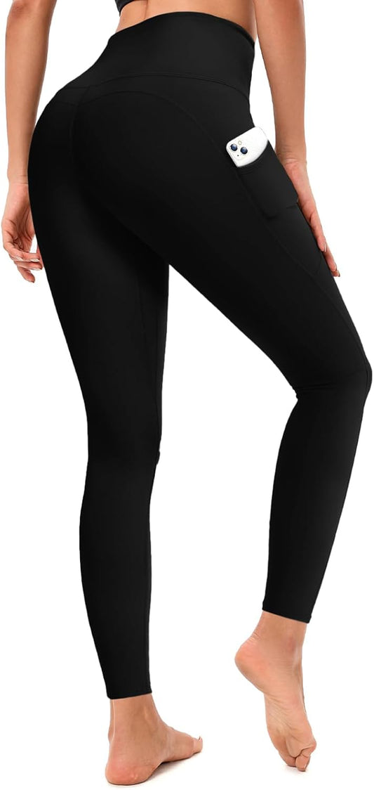 High Waisted Leggings with Pockets, 7/8 Full Length Buttery Soft Yoga Leggings for Woman