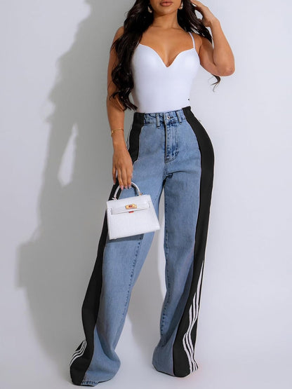 Y2k High Waisted Straight Jeans for Women - Colored Baggy Pants 2000s Style