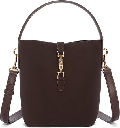 BOSTANTEN Small Bucket Bag for Women Crossbody Bags Trendy Vegan Leather Shoulder Purses Designer Ladies Handbags