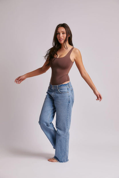Almere Everyday Essential Double Lined Basic Tank Bodysuit for Women
