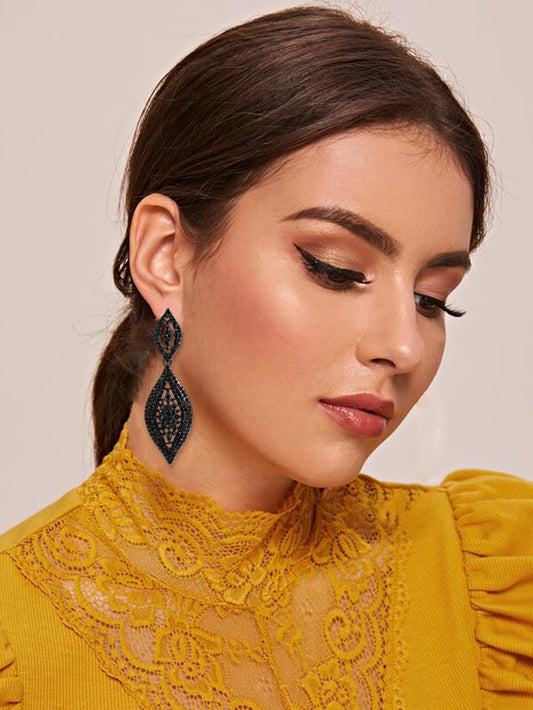 Elegant Rhinestone Dangle Earrings Crystal Wedding Bridal Long Dangling Drop Earrings Chandlier Earrings for Women Bridesmaid