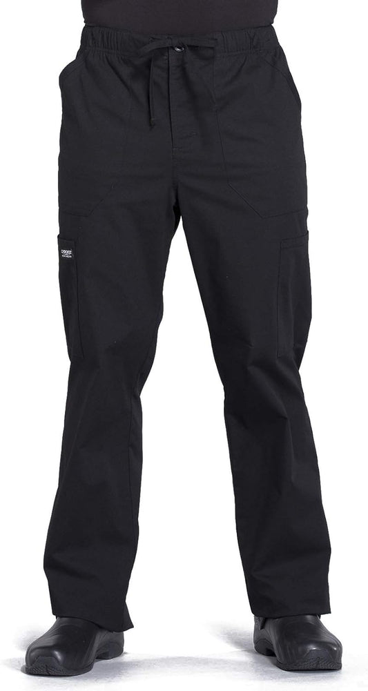 Cherokee Men's Scrub Pant Tapered Leg Fly Front Cargo Pant with 5 Pockets WW190