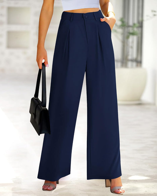 BTFBM Women High Waist Palazzo Pants Fall 2025 Casual Wide Leg Trousers Loose Work Office Business Suit Pant Pockets