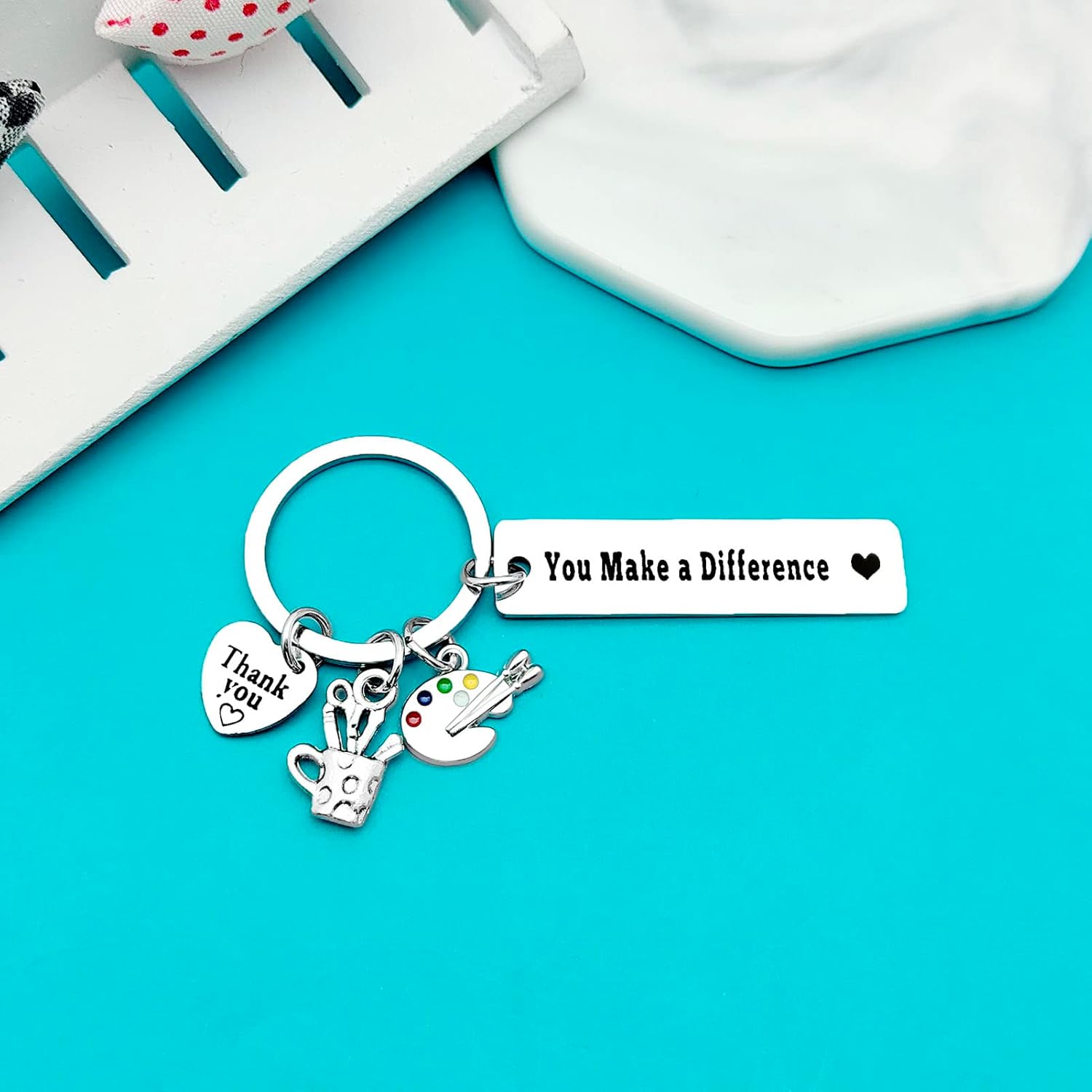Xiahuyu Artist Gifts Keychain Painter Gifts You Make A Difference Keychain Art Teacher Appreciation Gifts Art School Graduation Gift Art Student Gift Christmas Birthday Gift Thank You Gift for Artist