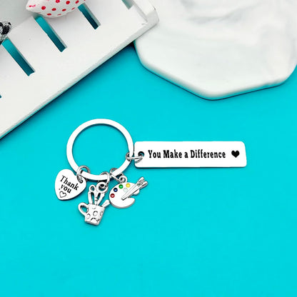 Xiahuyu Artist Gifts Keychain Painter Gifts You Make A Difference Keychain Art Teacher Appreciation Gifts Art School Graduation Gift Art Student Gift Christmas Birthday Gift Thank You Gift for Artist