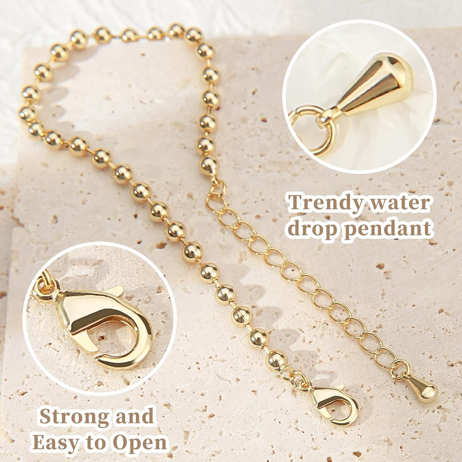 Extra Large Anklets for Women Large Ankle, 14K Real Gold Dainty Anklets for Women Waterproof, 10"+2" Adjustable Large Ankle Bracelets for Women Plus Size, Ankle Bracelets for Women Trendy