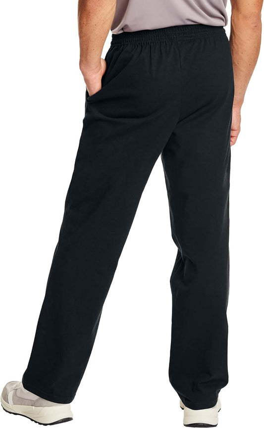 Hanes Essentials Sweatpants, Men’s Cotton Jersey Pants with Pockets, 33”